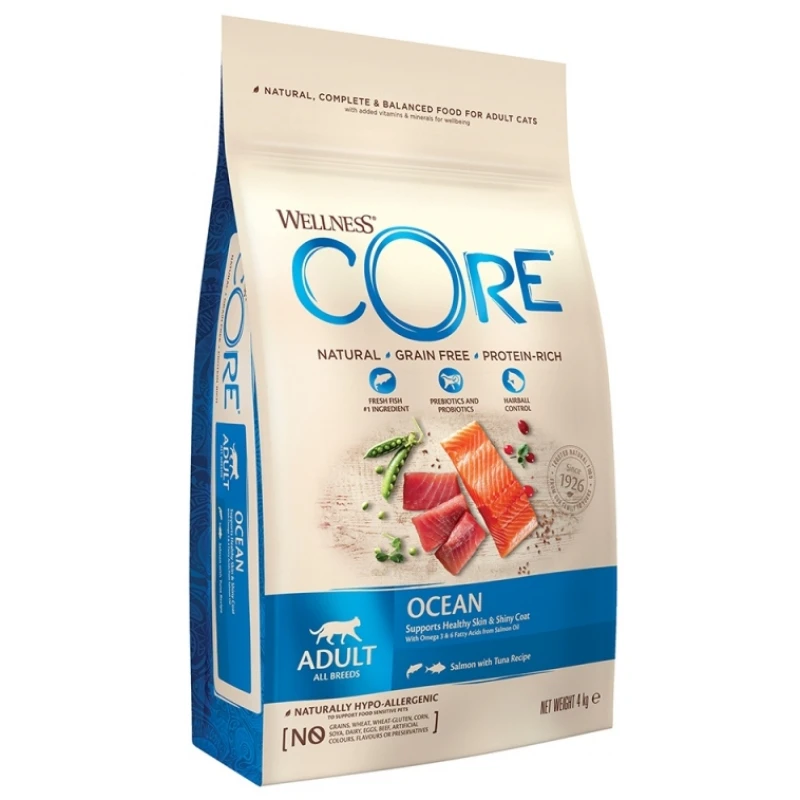 WELLNESS CORE CAT OCEAN ΣΟΛΟΜΟΣ ΤΟΝΟΣ 4Kg ΞΗΡΑ ΤΡΟΦΗ ΓΑΤΑΣ