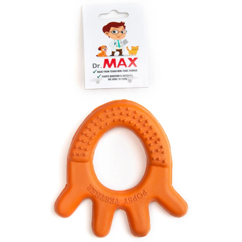 Παιχνίδι Σκύλου Dr. Max Popsy Teether Πορτοκαλί 12x11cm 1 +1 ΔΩΡΟ ΠΑΙΧΝΙΔΙΑ