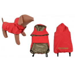 Μπουφανάκι Σκύλου Αδιάβροχο με επένδυση Medium Κόκκινο