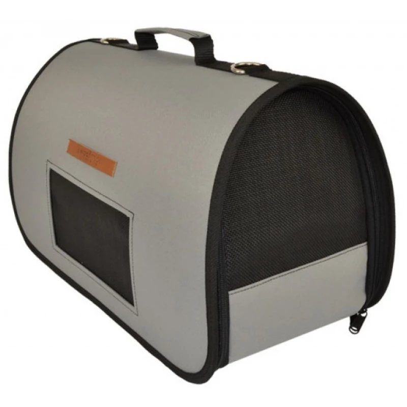 Τσάντα Μεταφοράς Σκύλου ή Γάτας  Woofmoda με παράθυρο αδιάβροχη 35x17x23cm Γκρι ΣΚΥΛΟΙ