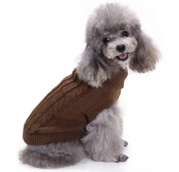 Πλεχτο Ρουχαλακι Σκυλου Καφε Small 30cm