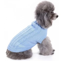 Πλεχτο Ρουχαλακι Σκυλου Γαλαζιο Large 40cm