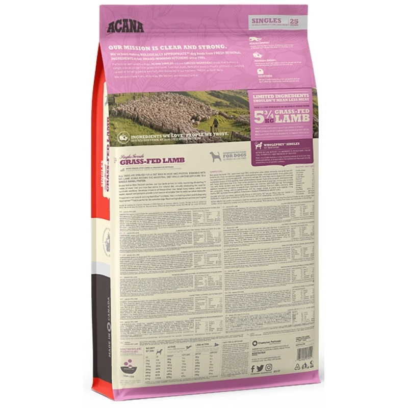 Acana Grain Free Grass Fed Lamb 11.4kg + 2kg Δώρο ΣΚΥΛΟΙ Acana Grain Free Grass Fed Lamb 11.4kg + 2kg Δώρο ΣΚΥΛΟΙ