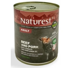 Υγρή Τροφή Σκύλου Naturest Adult Χοιρινό και Μοσχάρι 800gr