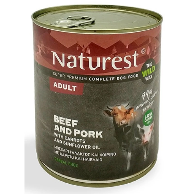 NATUREST ADULT ΧΟΙΡΙΝΟ ΚΑΙ ΜΟΣΧΑΡΙ 800GR 6τμχ ΥΓΡΗ ΤΡΟΦΗ - ΚΟΝΣΕΡΒΕΣ ΣΚΥΛΟΥ