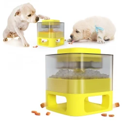 Διαδραστικό Παιχνίδι Σκύλου και Γάτας Square Fun Pet Feeder-A Yellow 171x171x186mm
