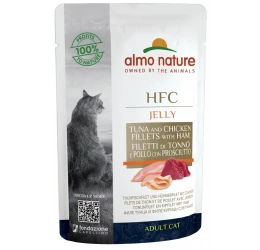 Almo Nature HFC Pouch Jelly με Tόνο, Kοτόπουλο & Zαμπόν 55gr Almo Nature HFC Pouch Jelly με Tόνο, Kοτόπουλο & Zαμπόν 55gr