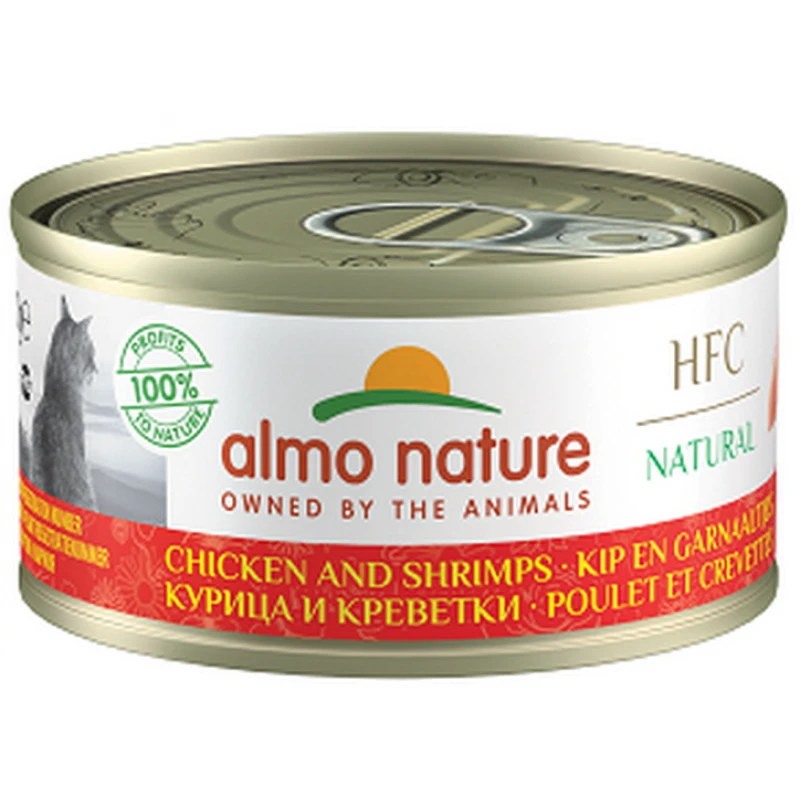 Almo Nature HFC Natural Can 70gr με Κοτόπουλο και Γαρίδα ΓΑΤΕΣ