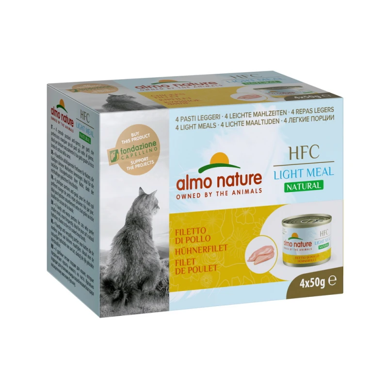 Υγρή Τροφή Γάτας Almo Nature HFC Mega-Natural με Φιλέτο Κοτόπουλο 4x50G ΓΑΤΕΣ