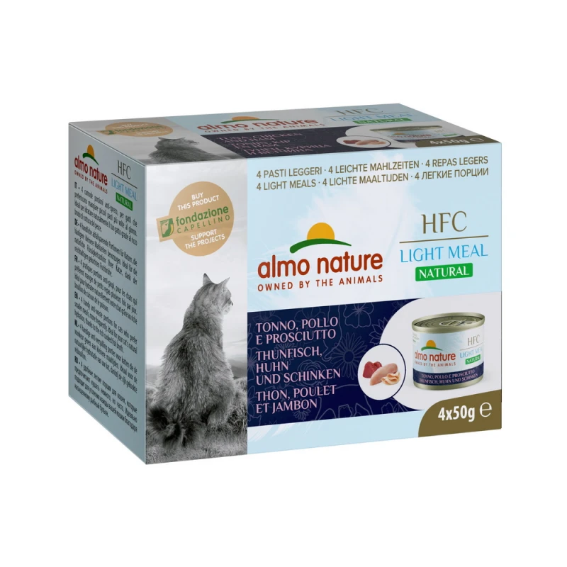 Υγρή Τροφή Γάτας Almo Nature HFC Mega-Natural με Τόνο, Κοτόπουλο και Ζαμπόν 4x50G ΓΑΤΕΣ