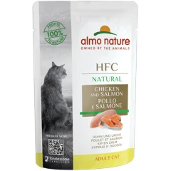 Υγρή Τροφή Γάτας Almo Nature Pouch HFC Natural Chicken and Salmon με Κοτόπουλο και Σολομό 55g Υγρή Τροφή Γάτας Almo Nature Pouch HFC Natural Chicken and Salmon με Κοτόπουλο και Σολομό 55g