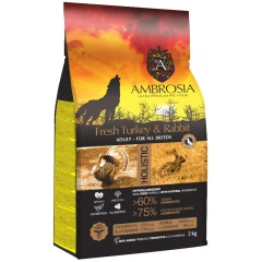 Ambrosia Grain Free Dog Adult Sensitive All Breeds Fresh Turkey & Rabbit 12kg Ambrosia Grain Free Dog Adult Sensitive All Breeds Fresh Turkey & Rabbit 12kg