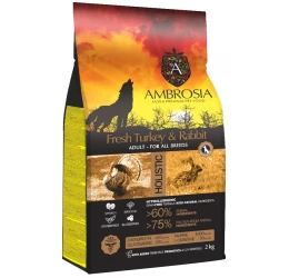 Ambrosia Grain Free Dog Adult Sensitive All Breeds Fresh Turkey & Rabbit 12kg Ambrosia Grain Free Dog Adult Sensitive All Breeds Fresh Turkey & Rabbit 12kg