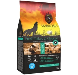 Ambrosia Grain Free Adult Large Turkey & Chicken 12kg Ambrosia Grain Free Adult Large Turkey & Chicken 12kg