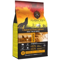 Ambrosia Grain-Free Dog Adult Chicken & Fresh Salmon 12kg Ambrosia Grain-Free Dog Adult Chicken & Fresh Salmon 12kg