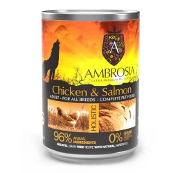 Υγρή Τροφή Σκύλου Ambrosia Grain Free Adult Fresh Κοτόπουλο Και Σολομός 400gr Υγρή Τροφή Σκύλου Ambrosia Grain Free Adult Fresh Κοτόπουλο Και Σολομός 400gr