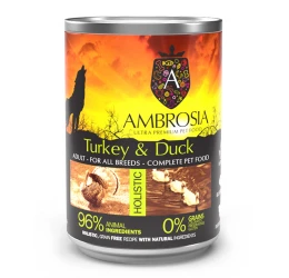 Υγρή Τροφή Σκύλου Ambrosia Grain Free Adult Sensitive Γαλοπούλα και Πάπια 400gr Υγρή Τροφή Σκύλου Ambrosia Grain Free Adult Sensitive Γαλοπούλα και Πάπια 400gr