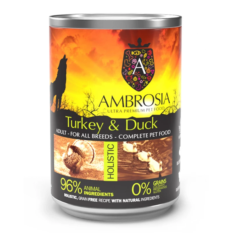 Υγρή Τροφή Σκύλου Ambrosia Grain Free Adult Sensitive Γαλοπούλα και Πάπια 400gr ΣΚΥΛΟΙ