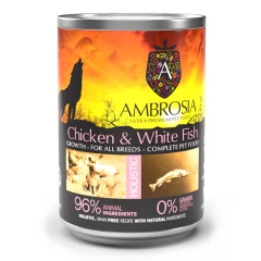 Υγρή Τροφή Σκύλου Ambrosia Grain Free Puppy Κοτόπουλο Και Λευκά Ψάρια 400gr Υγρή Τροφή Σκύλου Ambrosia Grain Free Puppy Κοτόπουλο Και Λευκά Ψάρια 400gr