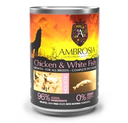Υγρή Τροφή Σκύλου Ambrosia Grain Free Puppy Κοτόπουλο Και Λευκά Ψάρια 400gr Υγρή Τροφή Σκύλου Ambrosia Grain Free Puppy Κοτόπουλο Και Λευκά Ψάρια 400gr