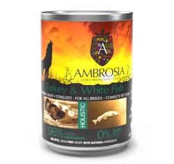 Υγρή Τροφή Σκύλου Ambrosia Grain Free Senior - Light Sterilised -  Γαλοπούλα Και Λευκά Ψάρια 400gr Υγρή Τροφή Σκύλου Ambrosia Grain Free Senior - Light Sterilised -  Γαλοπούλα Και Λευκά Ψάρια 400gr