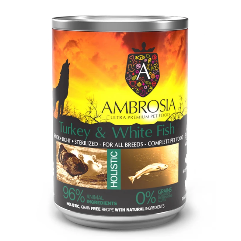 Υγρή Τροφή Σκύλου Ambrosia Grain Free Senior - Light Sterilised Γαλοπούλα Και Λευκά Ψάρια 400gr ΣΚΥΛΟΙ