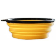 Πιάτο Σιλικόνης Ταξιδίου Σκύλου & Γάτας Akinu Folding Bowl 800ml Κίτρινο Πιάτο Σιλικόνης Ταξιδίου Σκύλου & Γάτας Akinu Folding Bowl 800ml Κίτρινο