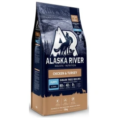 Alaska River Grain Free Puppy Chicken & Turkey 12kg +3kg Δώρο Alaska River Grain Free Puppy Chicken & Turkey 12kg +3kg Δώρο