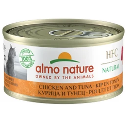Υγρή τροφή γάτας Almo Nature Hfc Natural Can Με Κοτόπουλο και Τόνο 70gr 