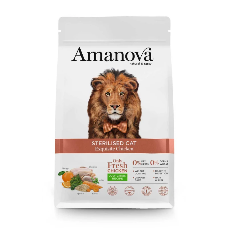 Ξηρά Τροφή Γάτας Amanova Sterilised Cat Chicken 1,5kg με Κοτόπουλο ΓΑΤΕΣ