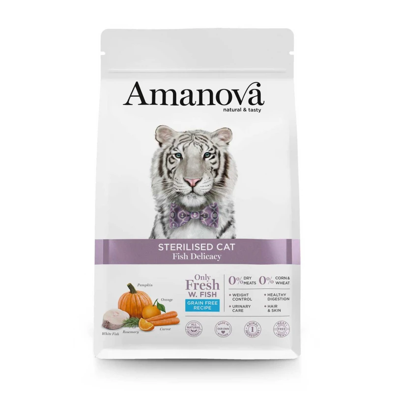 Ξηρά Τροφή Γάτας Amanova Sterilised Cat Fish 1,5kg με Ψάρι ΓΑΤΕΣ