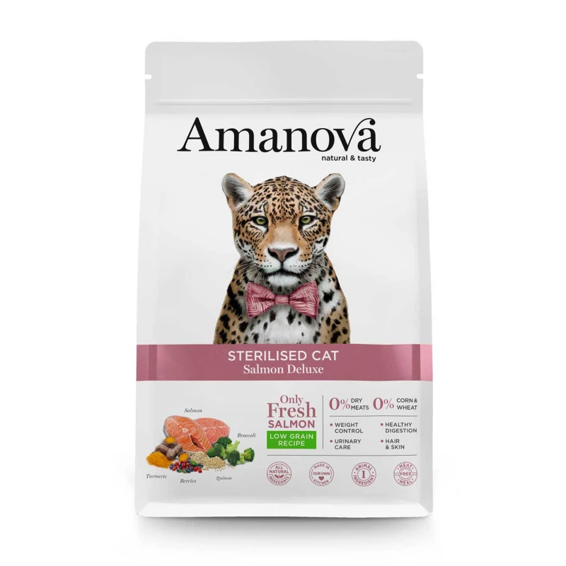 Ξηρά Τροφή Γάτας Amanova Sterilised Cat Salmon Deluxe 1,5kg με Σολομό ΓΑΤΕΣ