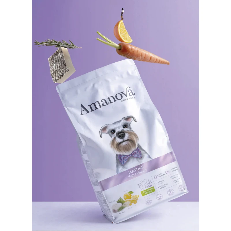 Ξηρά Τροφή Σκύλου Amanova Adult Mature Fish 2kg με Λευκά Ψάρια Σκύλοι