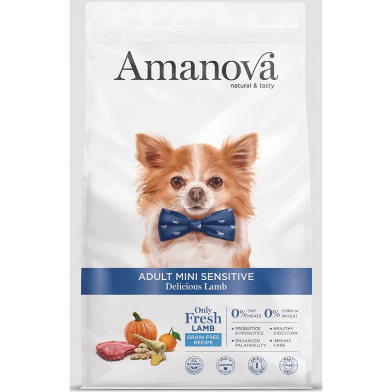 Ξηρά Τροφή Σκύλου Amanova Adult Mini Sensitive Lamb 2kg με Αρνί Σκύλοι
