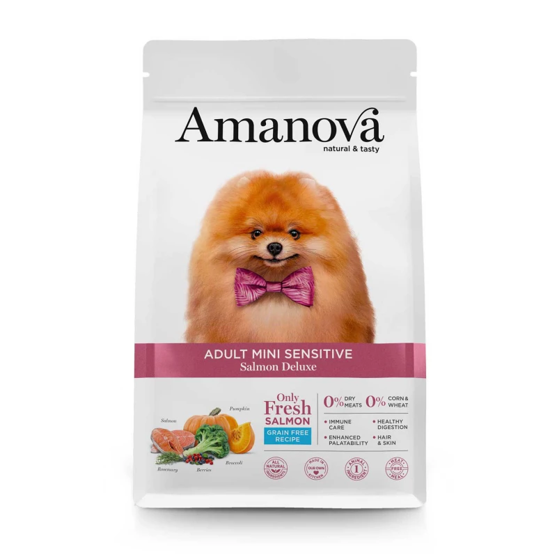 Ξηρά Τροφή Σκύλου Amanova Adult Mini Sensitive Salmon Deluxe 2kg με Σολομό ΣΚΥΛΟΙ