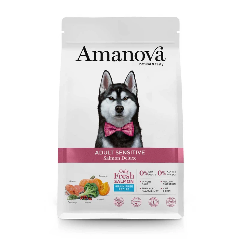 Ξηρά Τροφή Σκύλου Amanova Adult Sensitive Salmon Deluxe 2kg με Σολομό ΣΚΥΛΟΙ