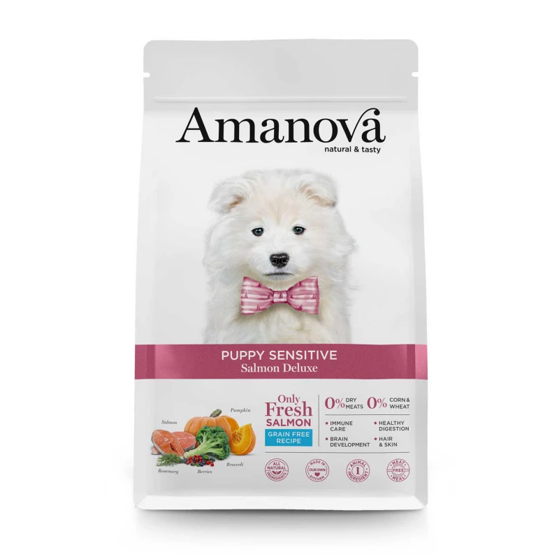 Ξηρά Τροφή Σκύλου Amanova Puppy Sensitive Salmon Deluxe 2kg με Σολομό για Κουτάβια ΣΚΥΛΟΙ