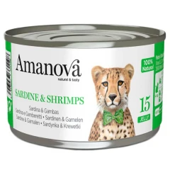 Υγρή Τροφή Γάτας Amanova Cat Sardines & Shrimps σε Ζελέ 70gr