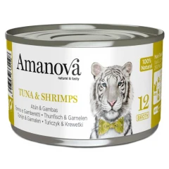 Υγρή Τροφή Γάτας Amanova Cat Tuna and Shrimps σε Ζωμό 70gr