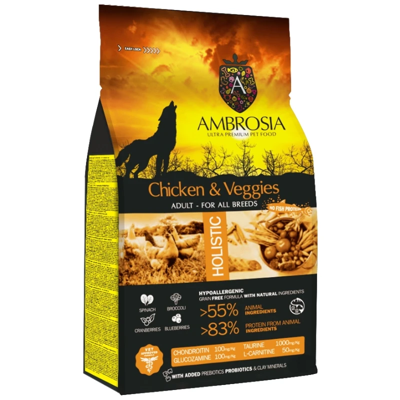 Ambrosia Grain Free Dog Adult Chicken & Vegies 12kg ΞΗΡΑ ΤΡΟΦΗ ΣΚΥΛΟΥ