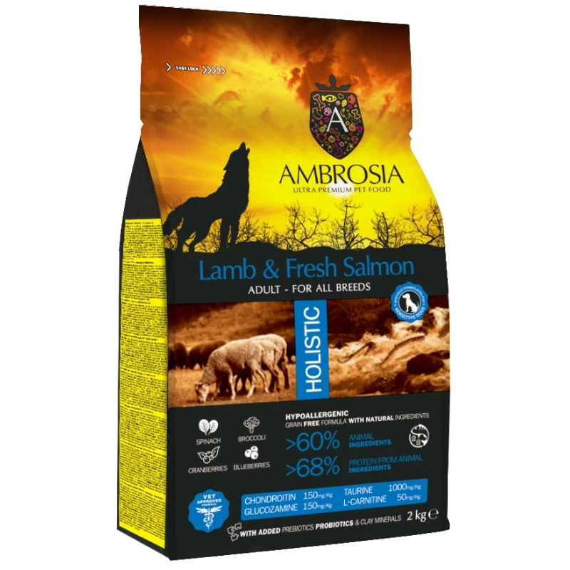 Ambrosia Grain Free Dog Adult Lamb & Fresh Salmon 2kg ΞΗΡΑ ΤΡΟΦΗ ΣΚΥΛΟΥ