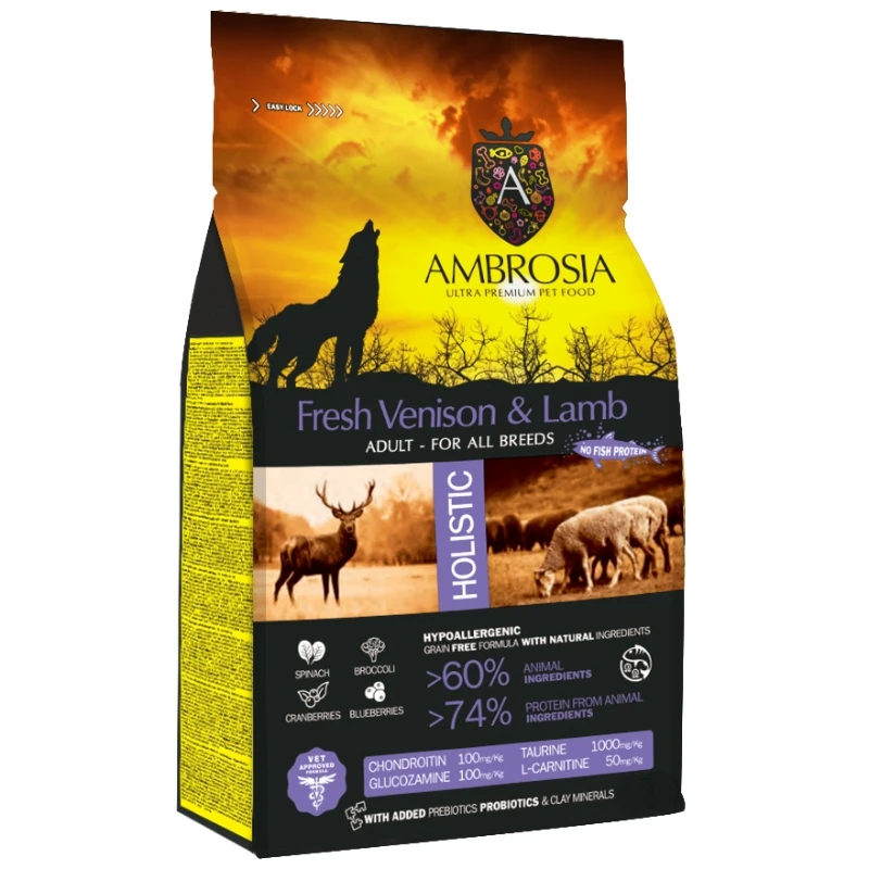 Ambrosia Grain Free Dog Adult Venison & Lamb 12kg ΞΗΡΑ ΤΡΟΦΗ ΣΚΥΛΟΥ