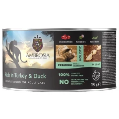 Υγρή Τροφή Γάτας Ambrosia Grain Free Adult Turkey, Duck & Cranberries 195gr