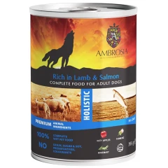 Υγρή Τροφή Σκύλου Ambrosia Grain Free Adult Lamb, Salmon & Apples 395gr