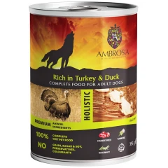 Υγρή Τροφή Σκύλου Ambrosia Grain Free Adult Turkey, Duck & Cranberries 395gr