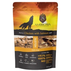 Υγρή Τροφή Σκύλου Ambrosia Pouch Grain Free Adult Chicken & Salmon 150gr Υγρή Τροφή Σκύλου Ambrosia Pouch Grain Free Adult Chicken & Salmon 150gr