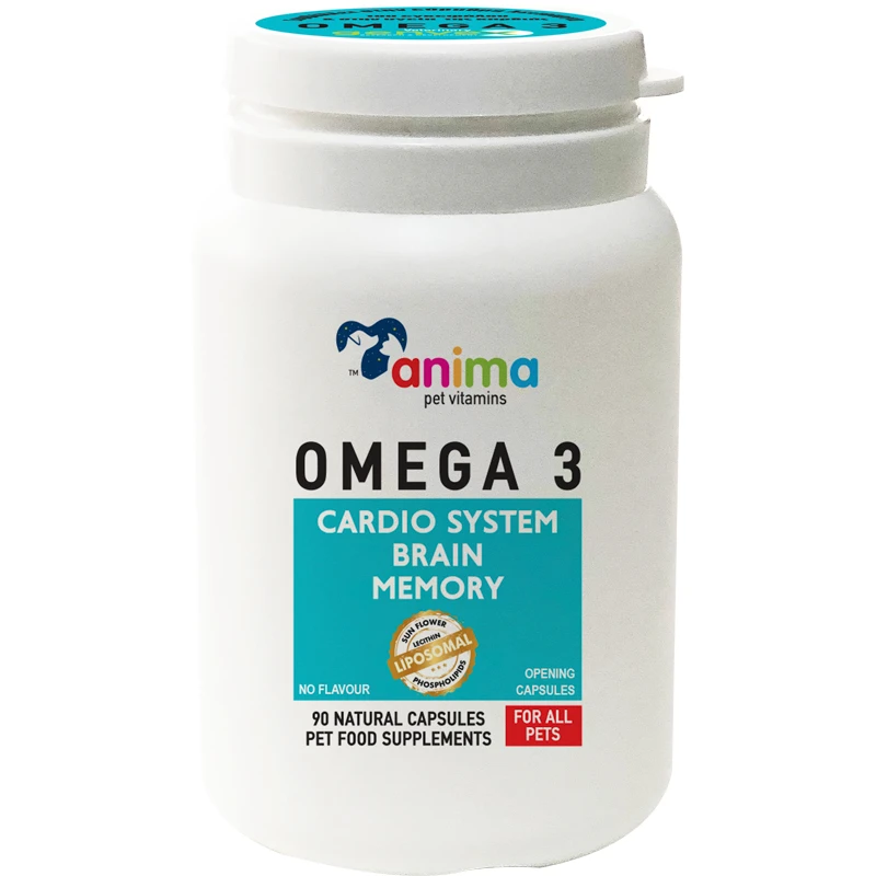 Συμπλήρωμα Διατροφής Anima Pet Vitamin Omega 3 90 Κάψουλες για Σκύλους και Γάτες ΣΚΥΛΟΙ