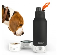 3 σε 1 Σετ Θερμός & Μπολ Για Φαγητό & Νερό Σκύλου Asobu Buddy Bottle Black (1000ml + 260ml + 200ml) 3 σε 1 Σετ Θερμός & Μπολ Για Φαγητό & Νερό Σκύλου Asobu Buddy Bottle Black (1000ml + 260ml + 200ml)