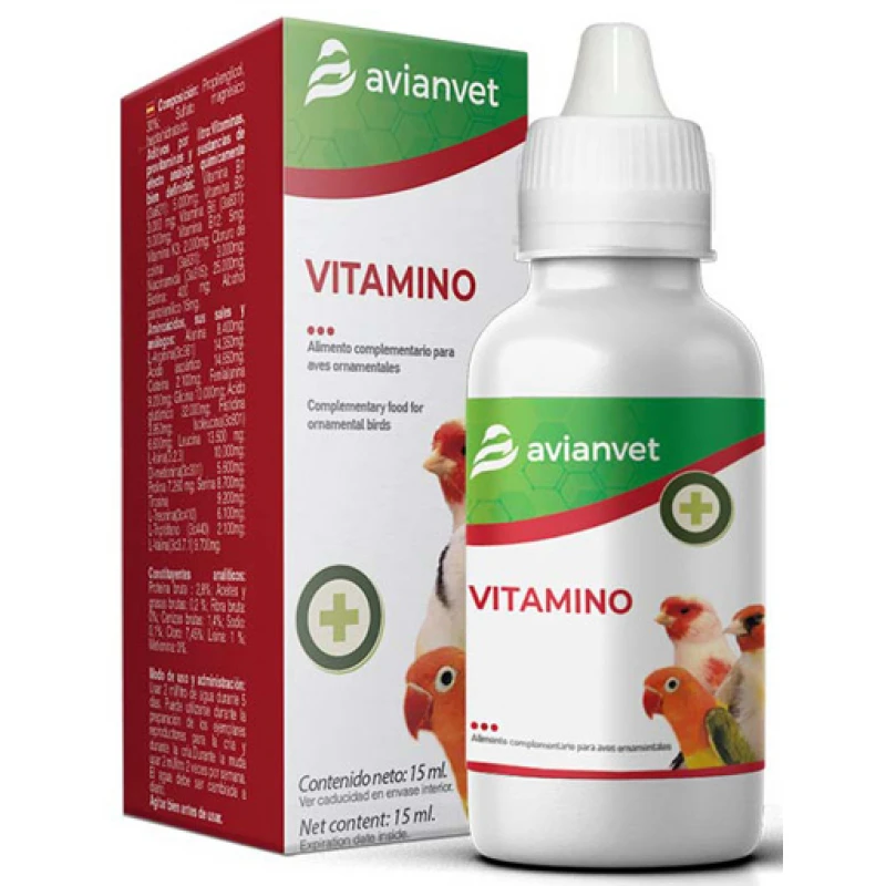 Avianvet Vitamino Liquido 15ml Βιταμινούχο Σκεύασμα για Πτηνά Πουλιά Avianvet Vitamino Liquido 15ml Βιταμινούχο Σκεύασμα για Πτηνά Πουλιά