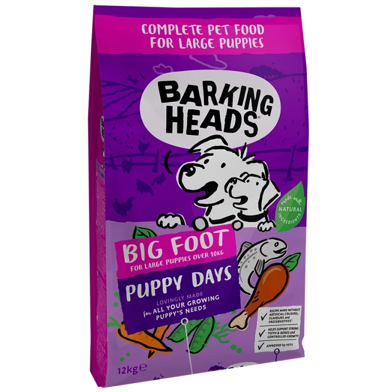 Barking Heads Puppy Days for Large Dogs 12Kg Με Κοτόπουλο και Σολομό και Πέστροφα ΞΗΡΑ ΤΡΟΦΗ ΣΚΥΛΟΥ